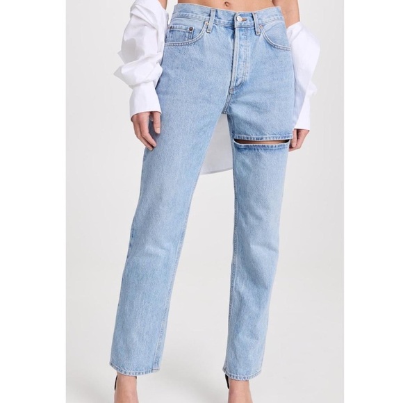 AGOLDE Lana Slice Straight Leg Cigarette Jeans - Picture 1 of 3
